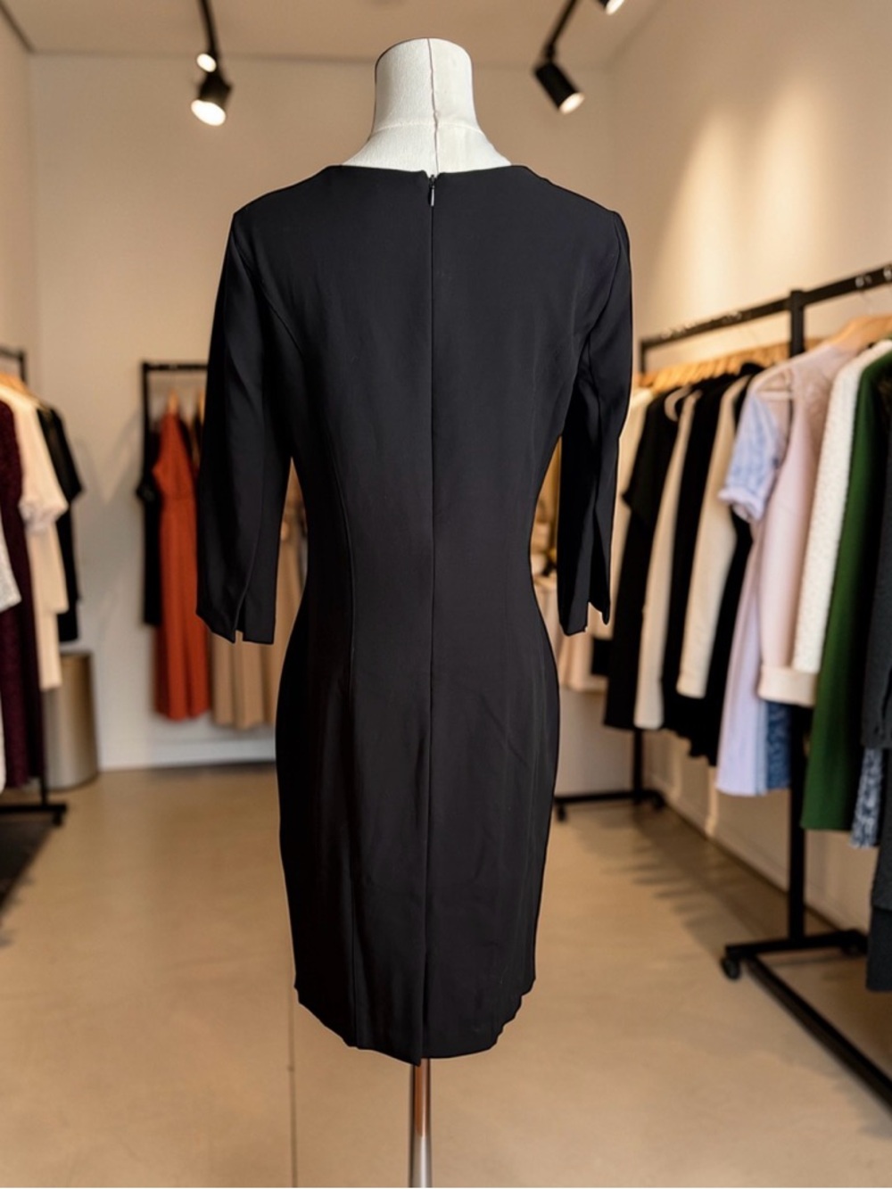 White House Black Market Black Boatneck Sheath Dress - Picture 3 of 5